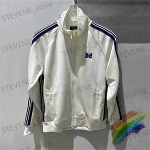Men's Jackets White Needles Jacket Men Women Casual Fashion Best Quality Butterfly Embroidery AWGE Coats T231215
