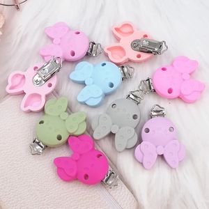 Napphållare klipp chenkai 10st djurform silikon teether diy baby dummy kedja hållare soother ammande smycken leksak 231215