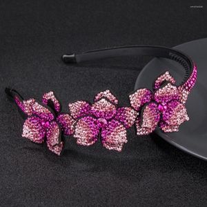 Hair Clips Temperament Big Flowers Head Wear Luxury Headband For Women Rhinestone Non-slip Border Girl Hairpin Fancy Accessories Gift