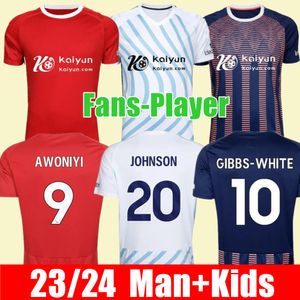 23 24 Home Away Nottinghamsoccer Jersey Grabban Johnson Surridge 2023 2024men 어린이 숲 awoniyi Ameobi Gameen Krovinovic Zinckernagel Lingard 축구 셔츠