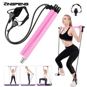 Hand Grippers Fitness Pilates Barbell Bar Portable Justerable Resistance Band för full kroppsträning Stretching Yoga 231214