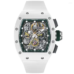 Zegarek Cronusart Three Oczy Automatyczne mechaniczne uzwojenie Technologia węgla 5ATM Wodoodporna 2023 Man Openwork Watches