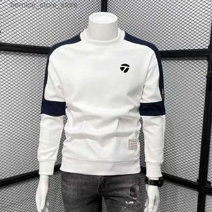 Polo da uomo 2023 Felpa da uomo Autunno e inverno Coreano Girocollo Camicie a maniche lunghe Top Abbigliamento Cappotto casual Abbigliamento uomo Q231215