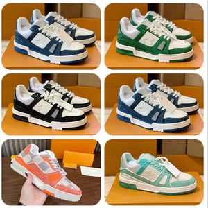 Skate Scasual Designer Sneakers Sneaker Denim Canvas Leather White Green Red Blue Mens Womens Low Traughers Sneakers Shoes Män kvinnor med ruta 63932 S