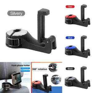 Auto Electronics 2 in 1 Car Headrest Hook with Phone Holder Car Seat Back Hanger Portable Storage Hook Phone Holder Auto Fastener Clip