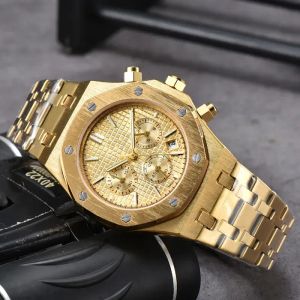 متعددة الوظائف AP Hot Wrist Watches Men Mens Date Six Needles Watch Designer فاخر جودة عالية ل Man Chronograph Calendar جميع العمل الاتصال الكوارتز الفاخرة العلامة التجارية AP02A