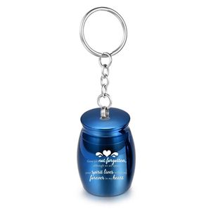 30x40mm 5 Färgkremation Urn Pendant Keychain för Pet Human Ashes Mini Memorial Urn Ash Keepsake Funeral Jar281d