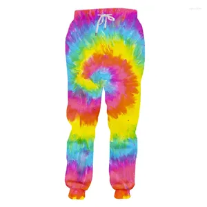 Calças masculinas Ifpd 3D Patchwork Tie Dye Imprimir Jogger Streetwear Calças Masculinas Poliéster Causal Homens Sportspants Drop