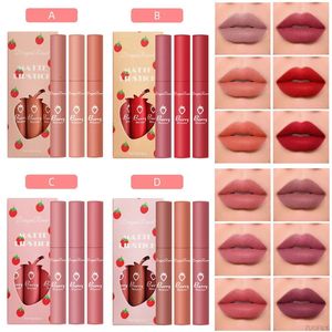 Lipstick Matte Velvet Strawberry Lip Gloss Lipstick Set Non-stick Cup Not Easy To Fade Long Lasting Lip Glaze Lipstick Makeup Cosmetics 231215