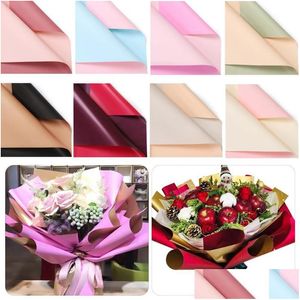 Other Arts And Crafts 2-Color Waterproof Thickening Craft Tissue Paper Floral Wrap Home Decor Valentines Day Wedding Party Supply Othe Dhzh9