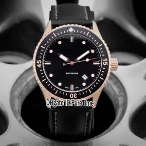 New Fifty Fathoms 50 Fathoms Bathyscaphe 5000-36S30-B52A Rose Gold Black Dial Automatic Mens Watch Nylon Leather Watches Puretime 198k