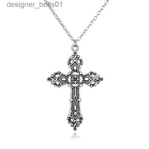 Pendant Necklaces Vintage Crosses Pendant Necklace Goth Jewelry Accessories Gothic Grunge Chain Y2k Fashion Women Che Things Free Shipping MenL231215