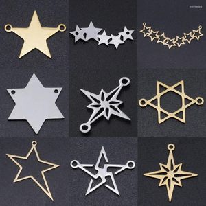 Charms 5st/Lot Star of David Diy Earring Wholesale rostfritt stål Meteorkontakter Charm Starry Jewelry Pendant