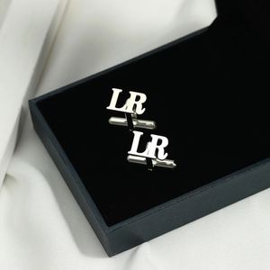 Pendant Necklaces Luxury 925 Sterling Silver Personalize Initial Letter Engagement Cufflinks For Man Custom Wedding Cufflink Gifts Jewelry 231214