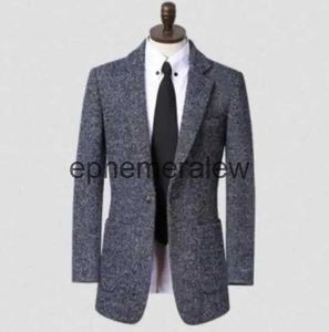 Misto lana da uomo Adolescente blu scuro cappotto di lana casual da uomo soprabito uomo cashmere casaco masculino inverno inghilterra S - 9XLephemeralew