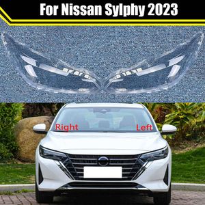 Farol do carro capa lente escudo de vidro frente farol transparente abajur tampas da lâmpada luz automática para nissan sylphy 2023
