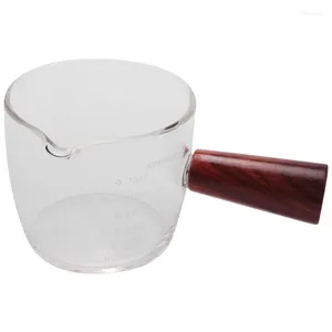 ワイングラスガラス測定カップエスプレッソs 75mlトリプルピッチャーバリスタバリスタシングルスパウトウッドハンドル