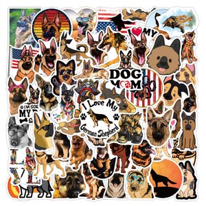 Confezione da 50 adesivi in PVC impermeabile per cani da compagnia pastore simpatico cartone animato per frigorifero, auto, valigia, laptop, notebook, tazza, telefono, scrivania, bicicletta, skateboard.