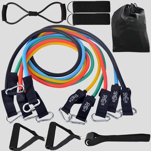 Bungee 12pcs Direnç Bantları Set Vücut Geliştirme Ev Salonu Ekipmanı Profesyonel Eğitim Kilo Fitness Elastik Kauçuk Genişletici 231214