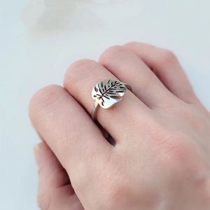 Bröllopsringar 10st Palm Leaf Rings for Women Kpop smycken Rostfritt stål Anillos Mujer Hawaiian Style Gold Plated Ring Wedding Present 231214