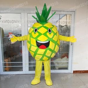 Costume de mascotte d'ananas d'Halloween, personnage de thème d'anime de dessin animé unisexe, robe de carnaval pour hommes et femmes, robe de soirée fantaisie de noël