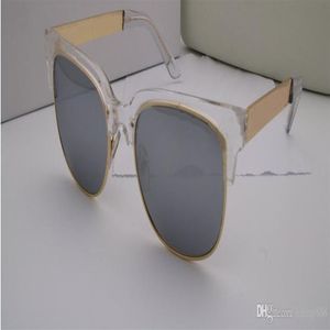2023 Luksusowe okrągłe okrągłe okulary przeciwsłoneczne Wysokiej jakości metalowe okulary przeciwsłoneczne Mężczyźni SZKOLNE KOBIETY SUNGLASSE UV400 Lens unisex z origina214p