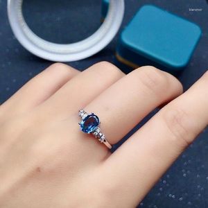 Klusterringar Simple 925 Silver Topaz Ring for Daily Wear 5mm 7mm VVS Grade Natural London Sterling Jewelry