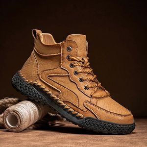 Stövlar utomhus vandringsskor för män Autumn Winter Men Ankel Snöskor Valfritt plysch Non-halk Hög topp casual skor Sportsneakers 231215