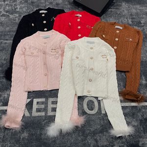 Vintage Women Knitted Cardigan Jacquard Sweater Long Sleeve Crew Neck Knitwear Fashion Slim Fit Knitted Coat