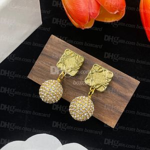 Mulheres de luxo charme brincos designer jóias estilo bola ouro pingente brincos clássico banhado studs