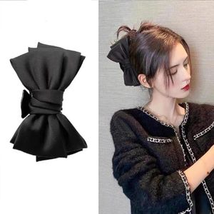 U-Magical Minimalist Black White Bow-knot Hair For Women Fairy Large Double Layer Sided Fabric Accessories
