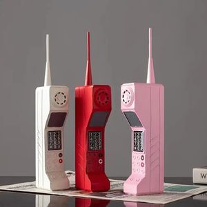 装飾的なオブジェクト図形のバーレトロビンテージ電話モデルホームデコレーションクラフト装飾品コーヒーショップ装飾レトロデスクトップハンドフォンクラフト231214