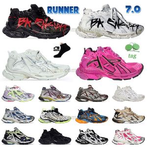 Free shipping designer track runner 7 7.0 casual shoes men women triples paris runners 7A platform sneakers triple s black and white cloud way beige on walking trainers