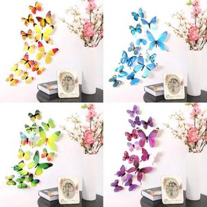 Wall Stickers 3D PVC12 Pieces Home Butterfly Sticker Art Deco Decal Bedroom Living Room Cute Decoration