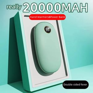 Aquecedores elétricos 20000mAh USB recarregável inverno portátil aquecedor de mão móvel energia portátil aquecedor aquecedor ao ar livre viajando caminhadas banco de potência 231214