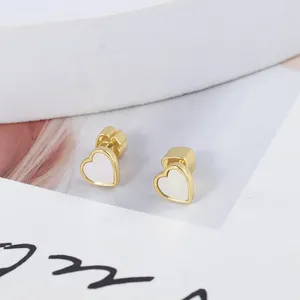 Studörhängen europeiska och amerikanska tidvattnet varumärke smycken grossist enkel liten inlagd skal kärlek persika hjärtform