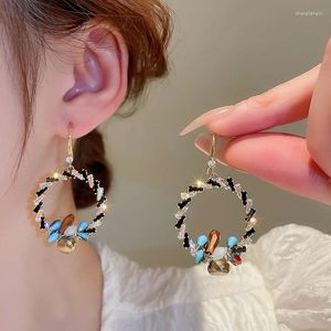 dangle earringsクラシックヴィンテージラウンドペンダント女性用光沢のある明るい石