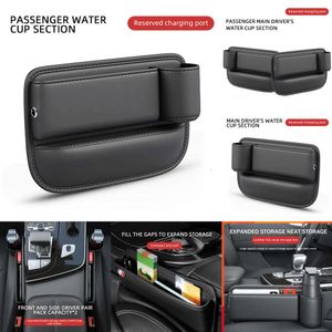 Auto Electronics Multifunction Car Seat Gap Organizer Storage Box Pocket with Cup Holder Seat Universal Crevice Side Storage Wallet Keys Card