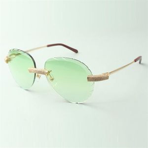 Direct s Designer-Sonnenbrille 3524027 mit Mikropavé-Diamant-Metalldrahtbügeln und geschliffenen Gläsern, Brillengröße 18–140 mm263 Jahre