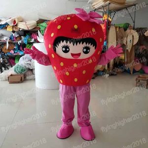 Halloween morango mascote traje unisex desenhos animados anime tema personagem carnaval masculino feminino vestido de natal fantasia desempenho vestido de festa