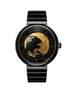 腕時計シガーデザインUシリーズメカニカルオートマチックウォッチブループラネット金色の年齢セラミックケースサファイアクリスタルfluorOrubberストラップ