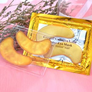 Gold Eye Mask Patches Crystal Collagen Ta bort puffiness Dark Circles Fuktande sömnögon Kuddar Gelhudvård