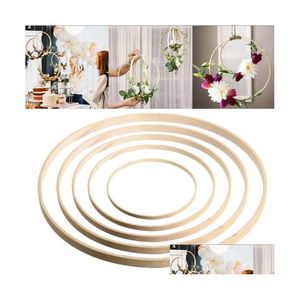 Craft Tools Wooden Diy Handmade Catcher Embroidery Hoop Craft Cross Stith Bamboo Circle Ring Hanging Wedding Christmas Drop Delivery H Dhmj6