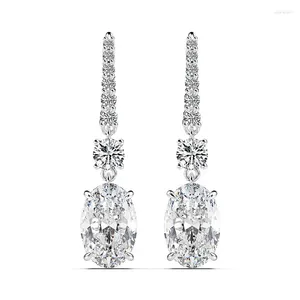 Dangle Earrings Luxury 925 Sterling Silver 7 CT Created Moissanite Citrine Gemstone Drop Fine Jewelry Wholesale