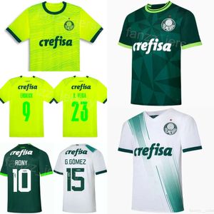 Homens 23-24 Soccer Palmeiras 22 Joaquin Piquerez Jerseys Club Team 15 Gustavo Gomez 8 Ze Rafael 23 Raphael Veiga 18 José Lopez Kits de camisa de futebol branco Green Kits Uniforme