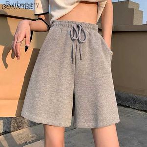 Damen-Shorts, Shorts, Damen, Harajuku, einfarbig, einfach, locker, Sommer, lässig, koreanisch, schön, für Mädchen, Elastizität, modisch, Allgleiches, breites Bein, sportlich, L231215