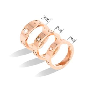 New Love Ring Luxury Jewelry Gold Ring for Women Titanium Steel Alloy Gold-Plated Process Fashion Accessories Never Fade Not Allergic Designer Ring Men with Diamond