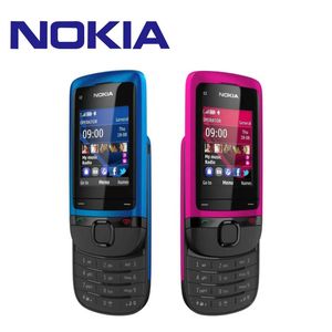 Renoverade mobiltelefoner Nokia C2-05 GSM 2G Musik Slide Mobiltelefon för studenter gammal man