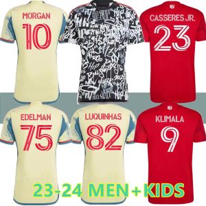 New York 2024 Jerseys de futebol vermelho BURKE LUQUINHAS VANZEIR AMAYA NEALIS TOLKIN MORGAN BULLS 22 23 MLS futebol masculino camisa infantil 888