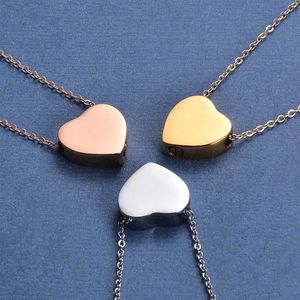 Rostfritt stål kremeringsmycken för Ashes Heart Urn Necklace Memorial Pendant Keepsake for Women Men262b